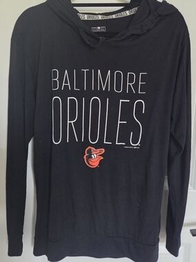 Baltimore Orioles Black Hoodie Tunic with Team Logo